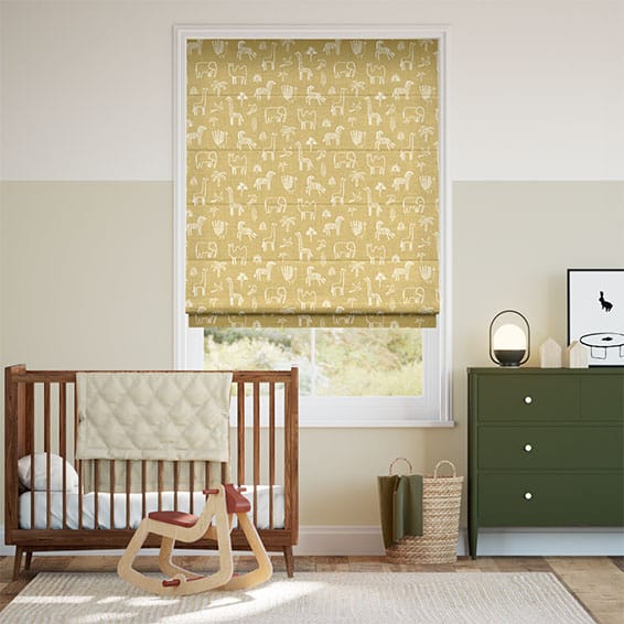 Funky Jungle Mini Straw Roman Blind