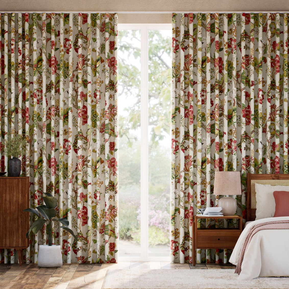 Fusang Tree Rouge Sage Curtains