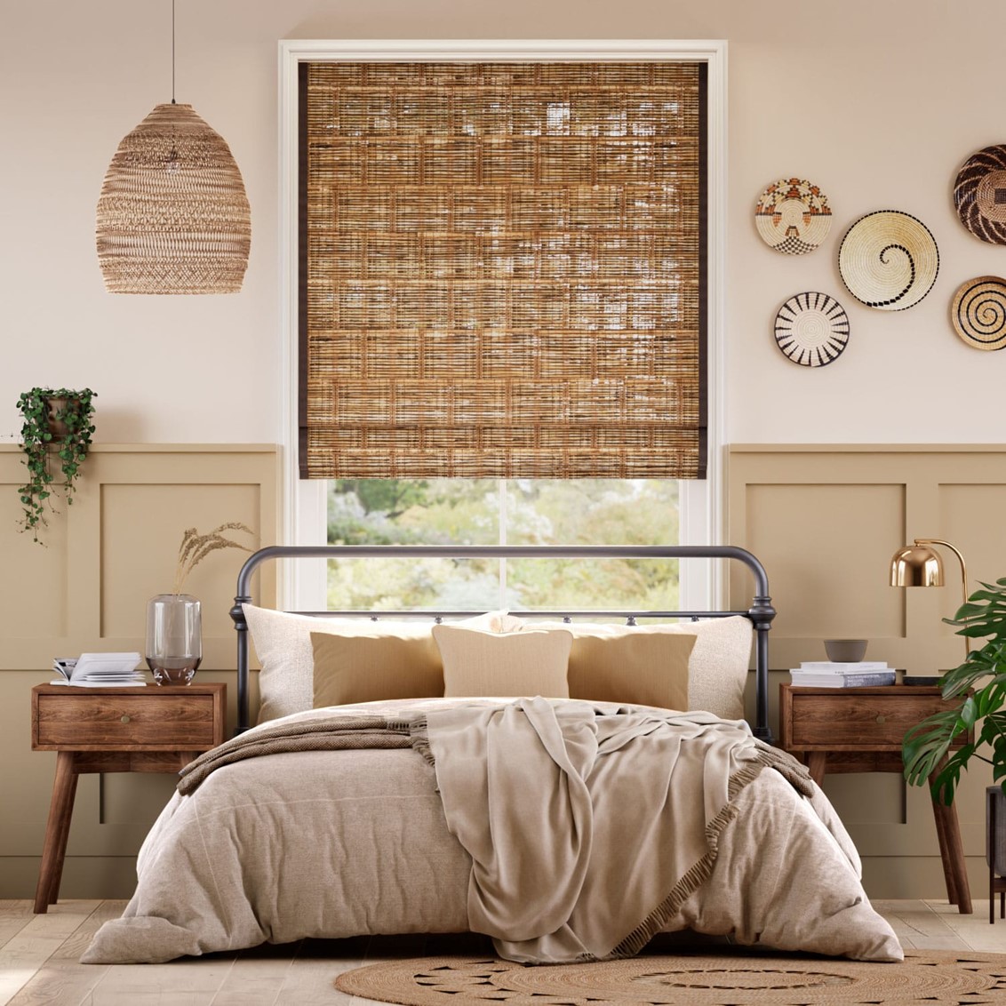 Gabor Chestnut & Acorn Roman Blind