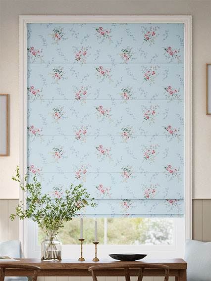 Garden Blooms Blue Roman Blind thumbnail image