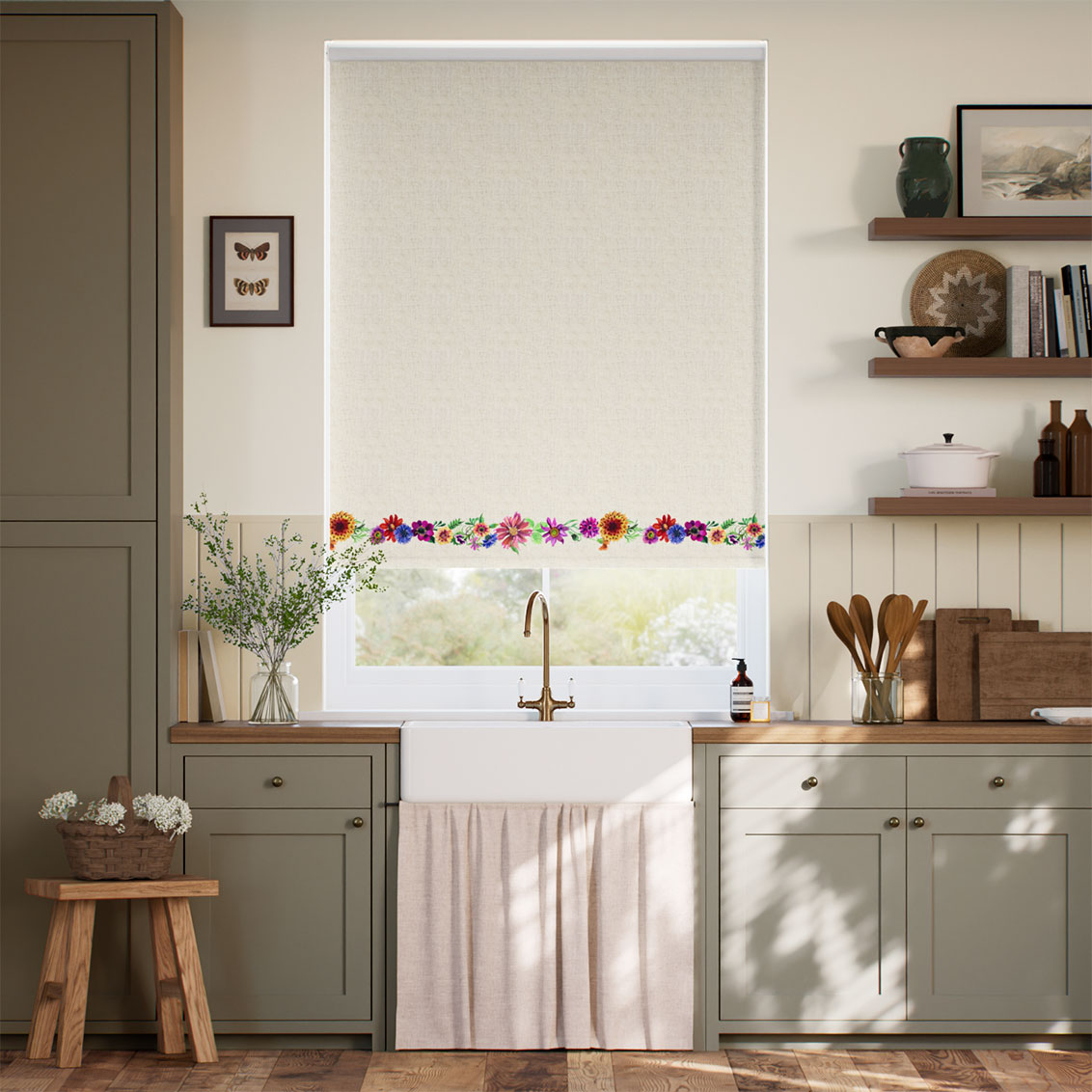 Garden Flowers Border Multi Roller Blind