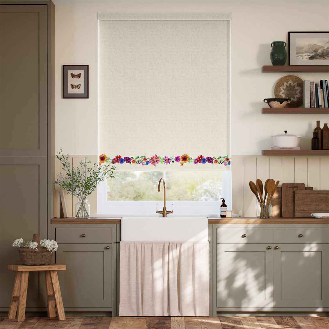 Garden Flowers Border Multi Roller Blind
