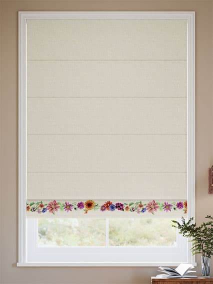Garden Flowers Border Multi Roman Blind thumbnail image