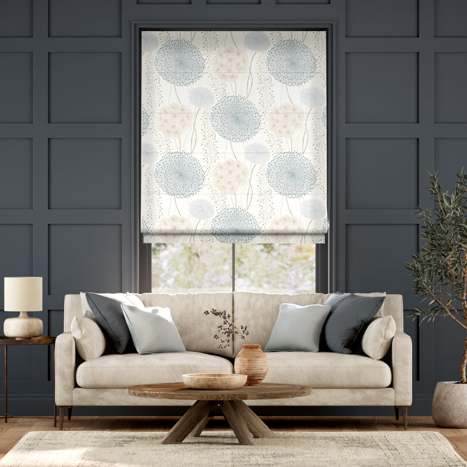 Gardenia Blush Cloud  Roman Blind