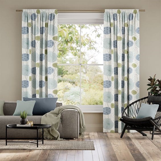 Gardenia Inky Blue Curtains