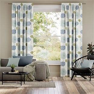 Gardenia Inky Blue Curtains thumbnail image