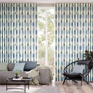 Gardenia Inky Blue Curtains thumbnail image