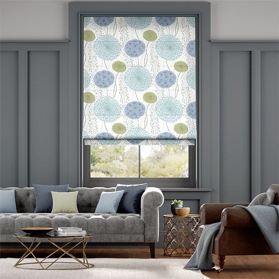 Gardenia Inky Blue Roman Blind