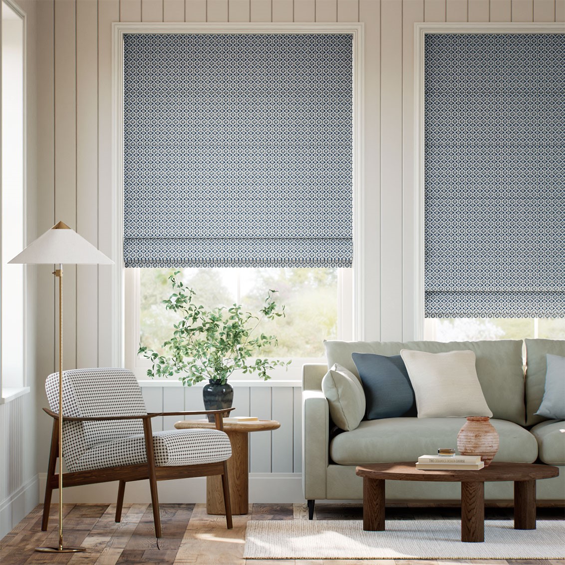 Giverny Navy Roman Blind