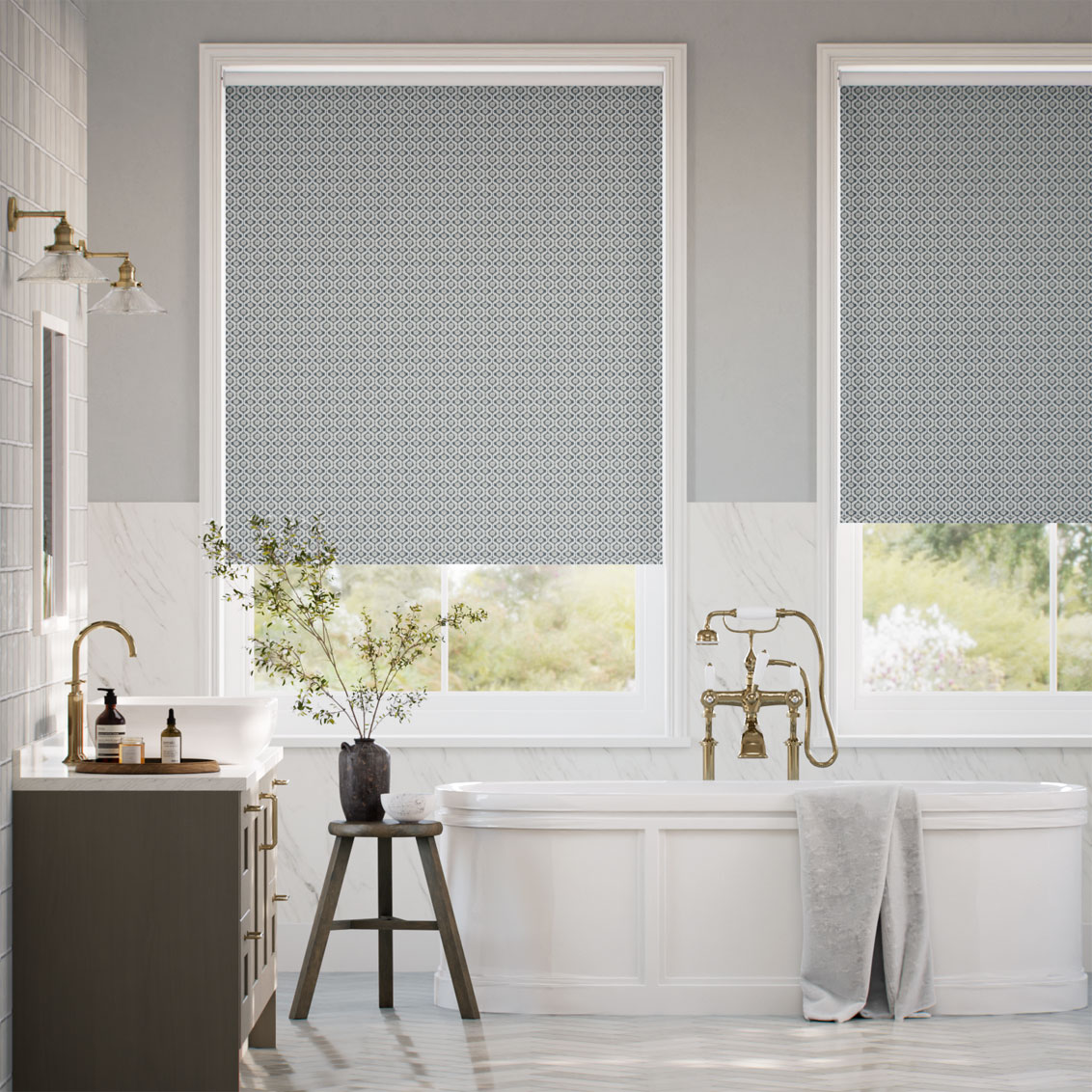 Giverny Slate Roller Blind