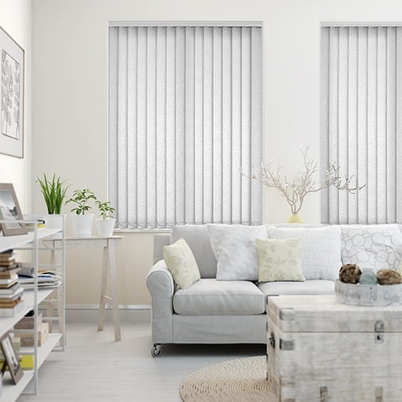 Madrid Swirl White Vertical Blind