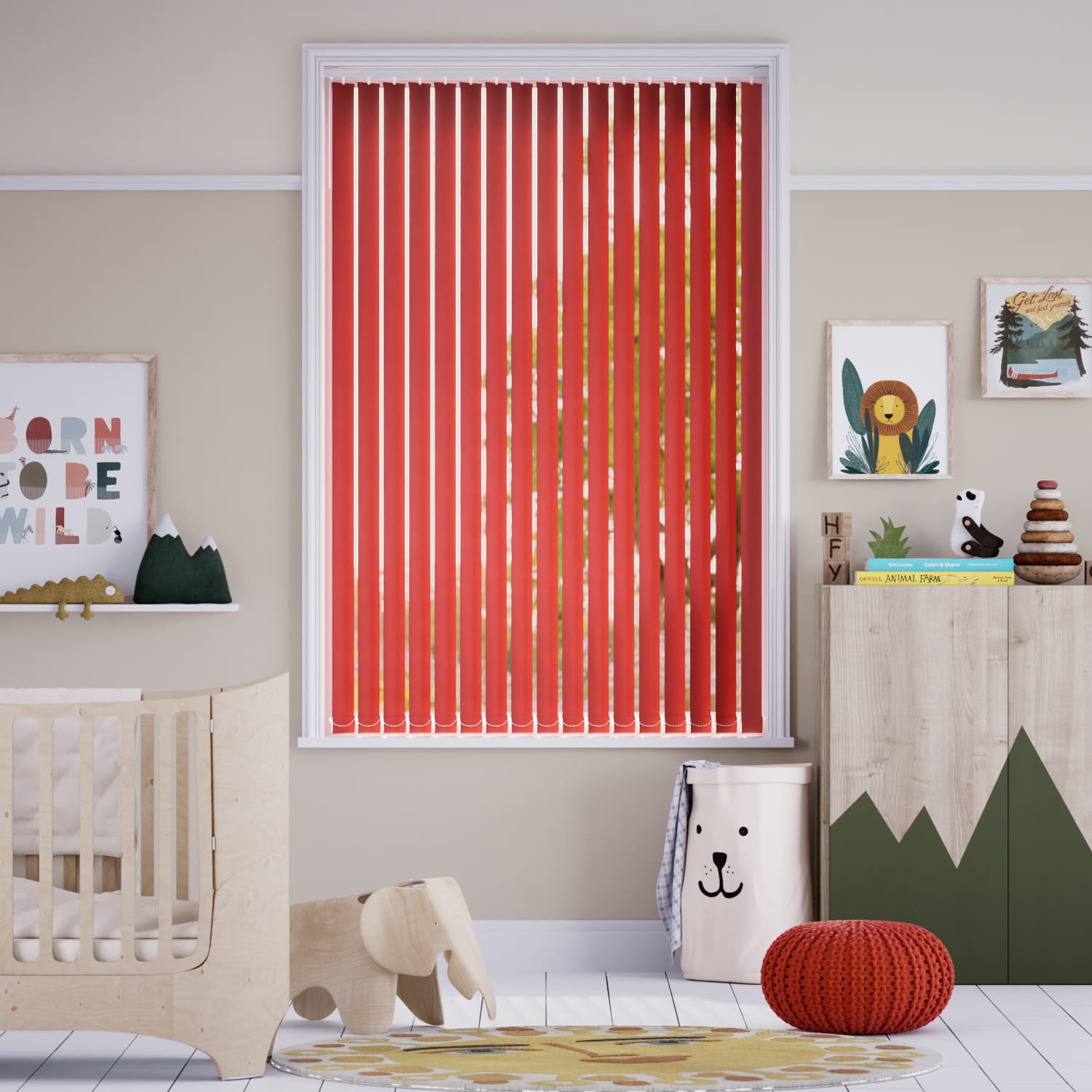 Valencia Simplicity Red Vertical Blind
