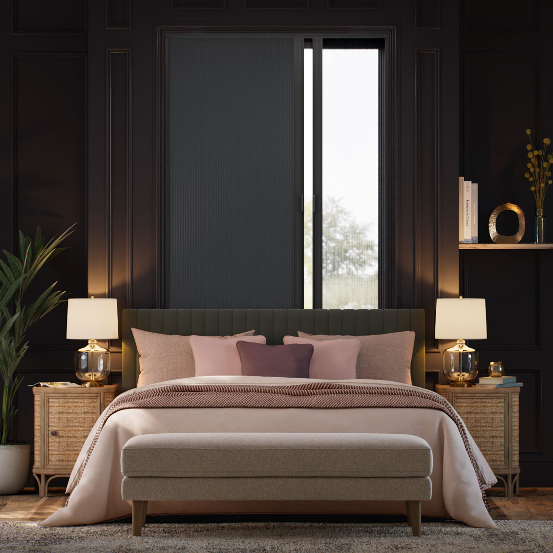 GlideShade Complete Blackout Night & Day Anthracite Thermal Blind 