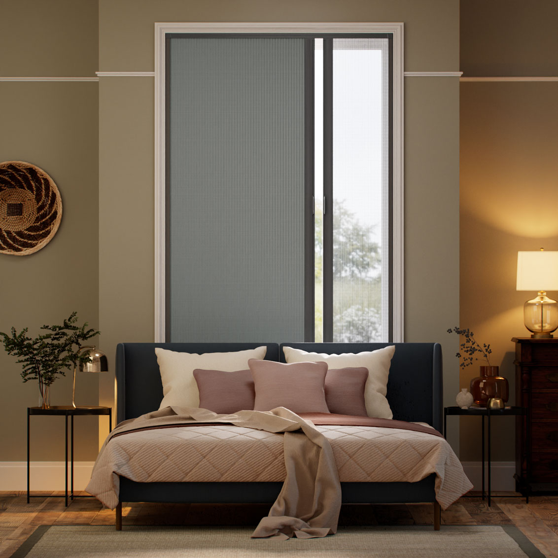 GlideShade Complete Blackout Night & Day Nickel Grey Thermal Blind 