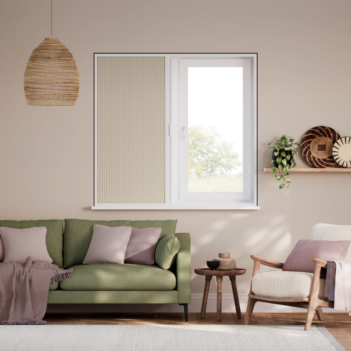 GlideShade Complete Blackout Beige  Thermal Blind 