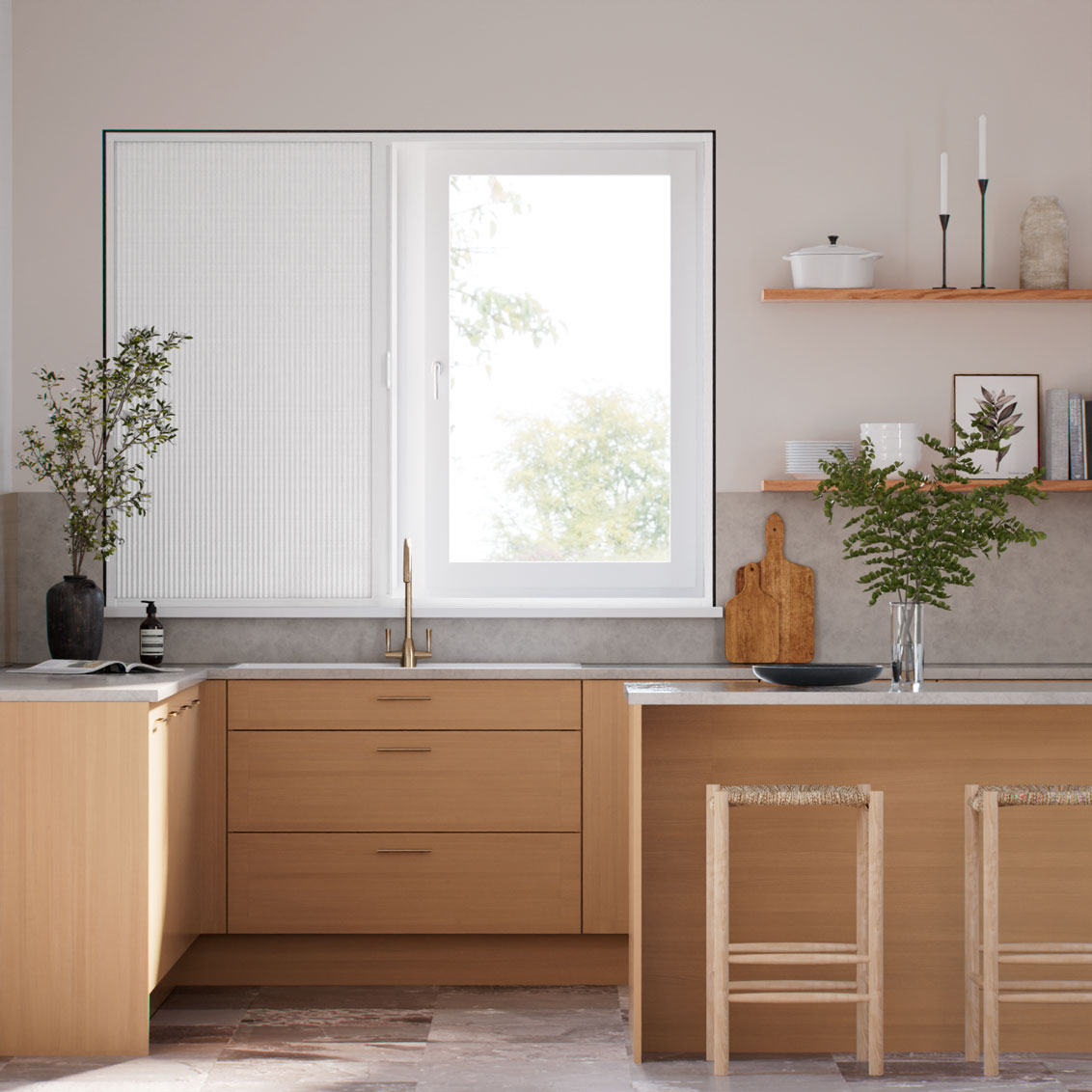 GlideShade Complete Blackout Arctic White Thermal Blind 