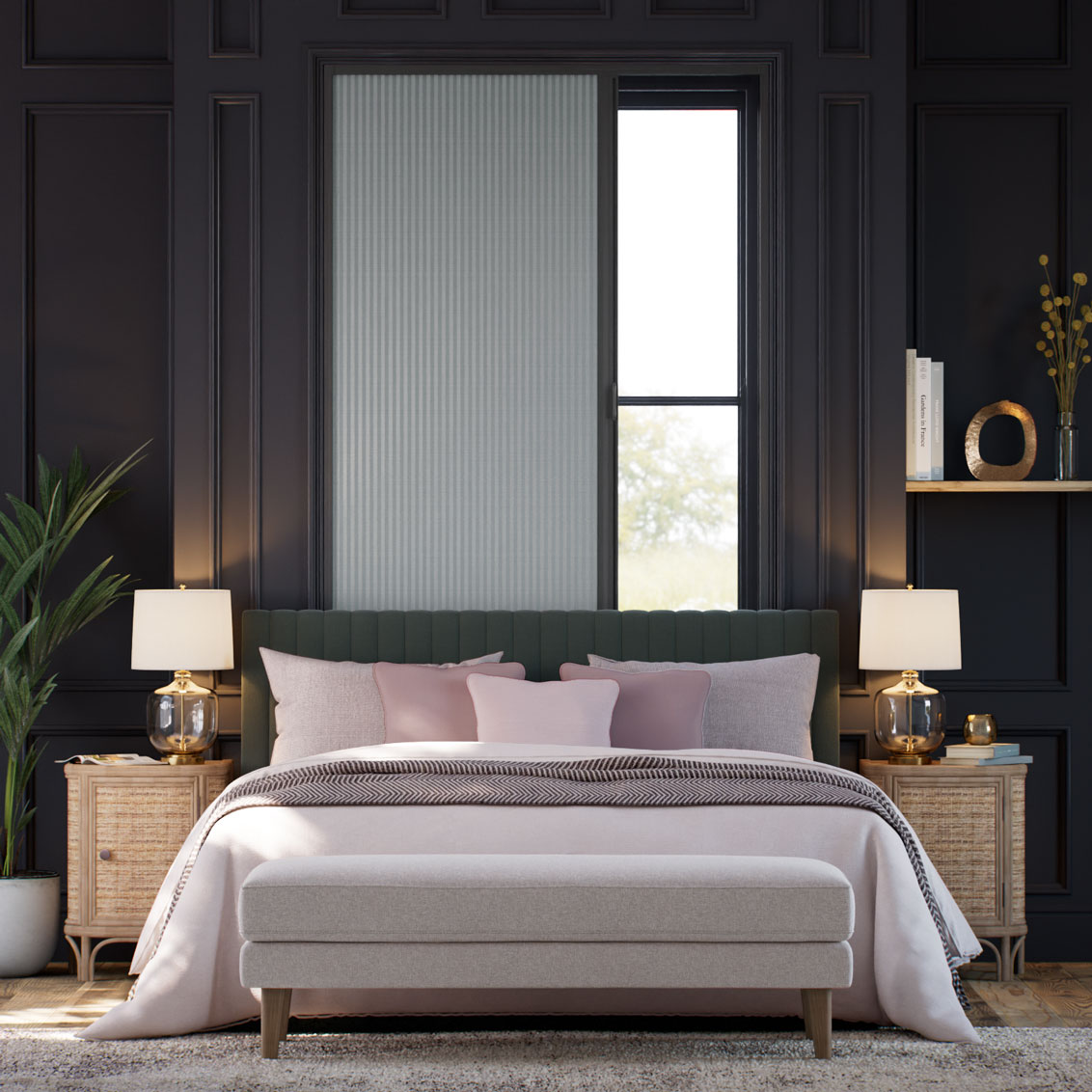 GlideShade Complete Blackout Nickel Grey Thermal Blind 