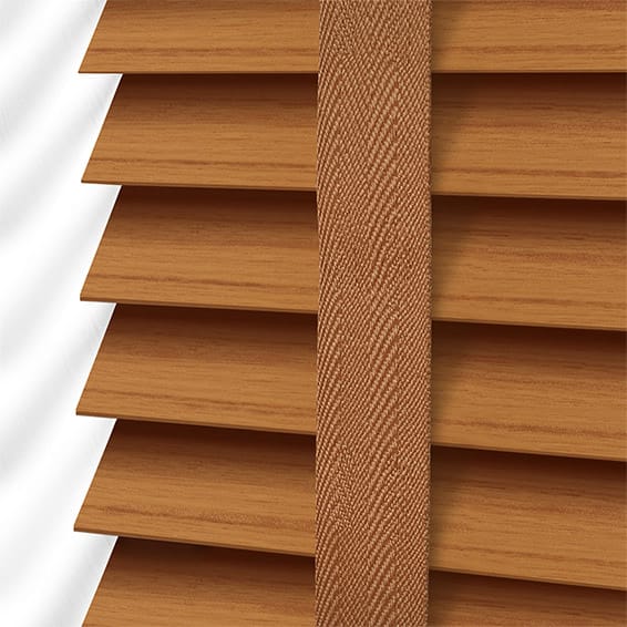 Warm Oak & Tan Wooden Blind | Blinds 2go