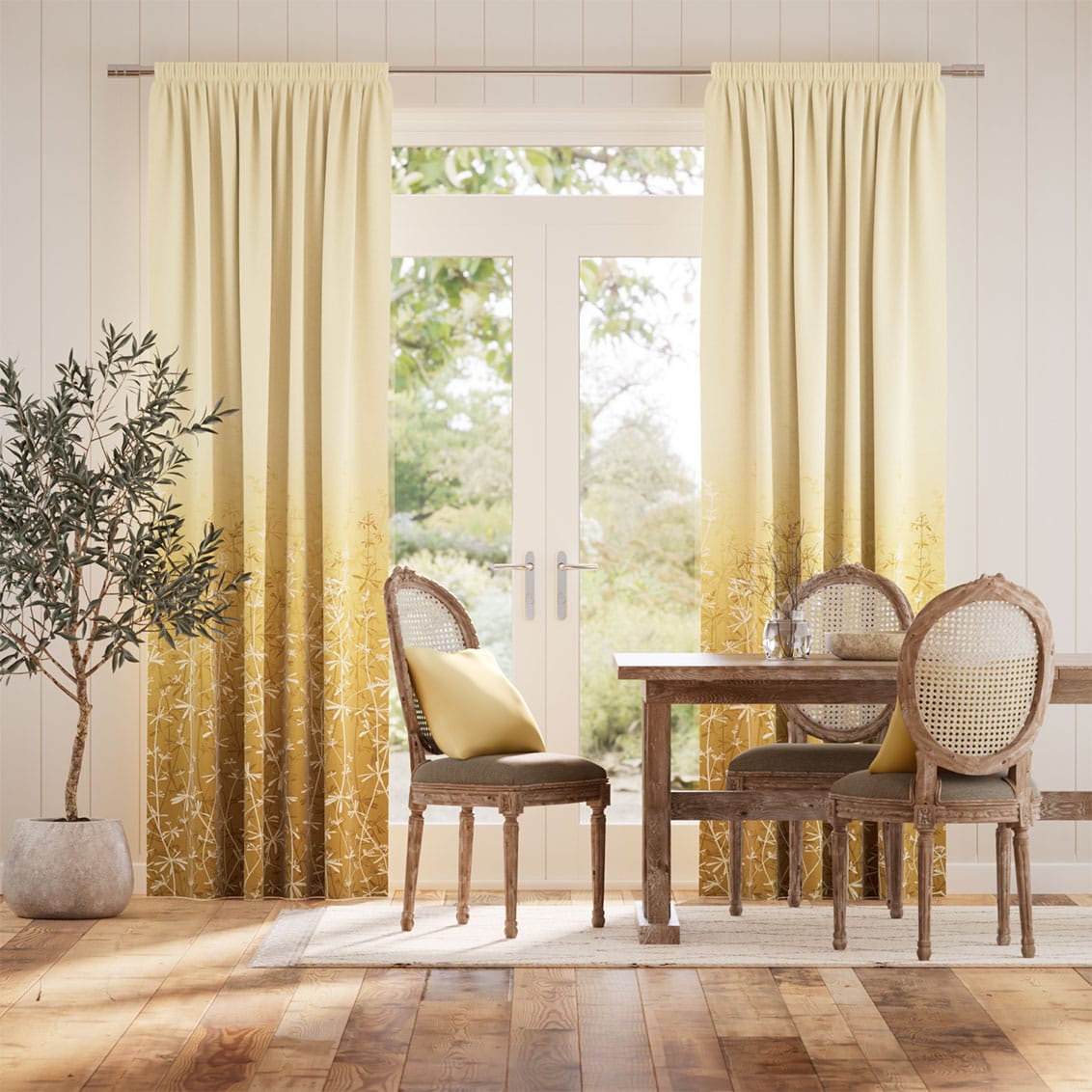 Goosegrass Mustard Curtains