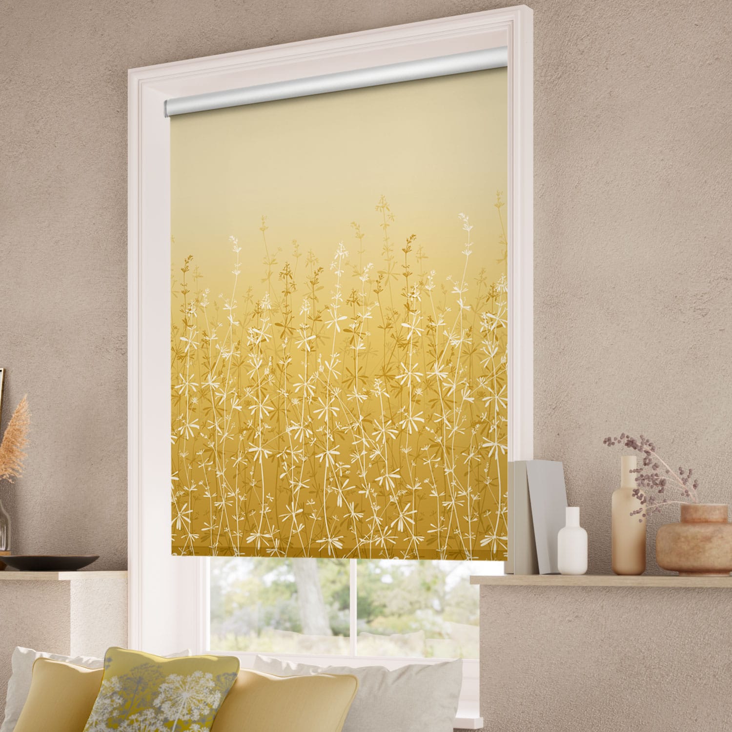 Twist2Go Goosegrass Mustard Roller Blind