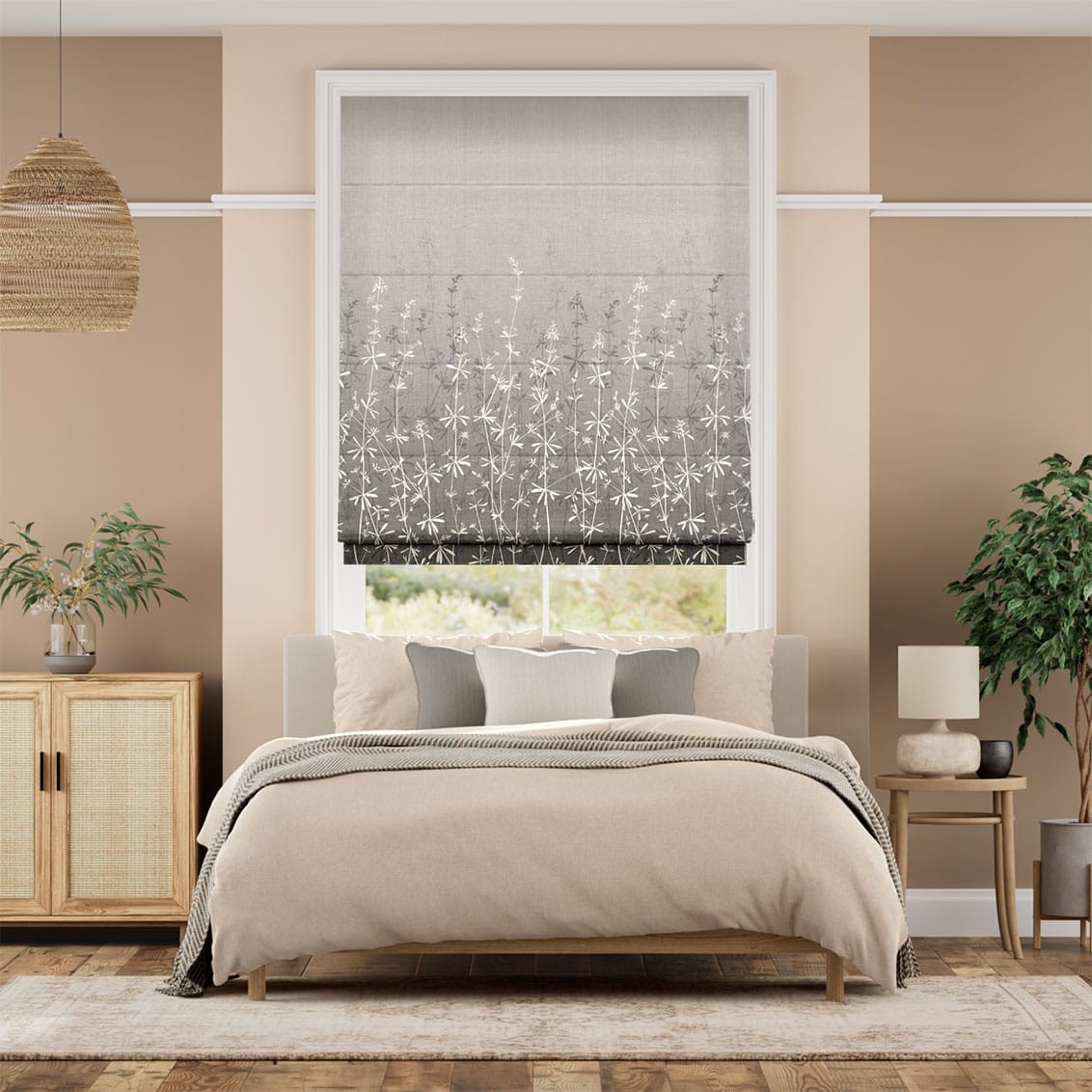 Goosegrass Storm Roman Blind