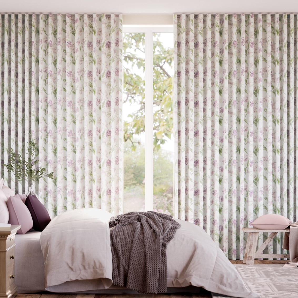 Gosford Grape  Curtains