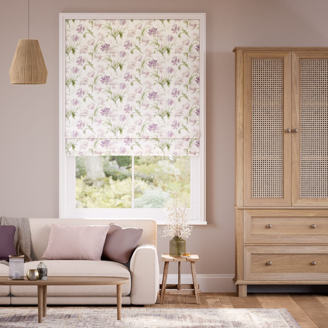 Gosford Grape  Roman Blind