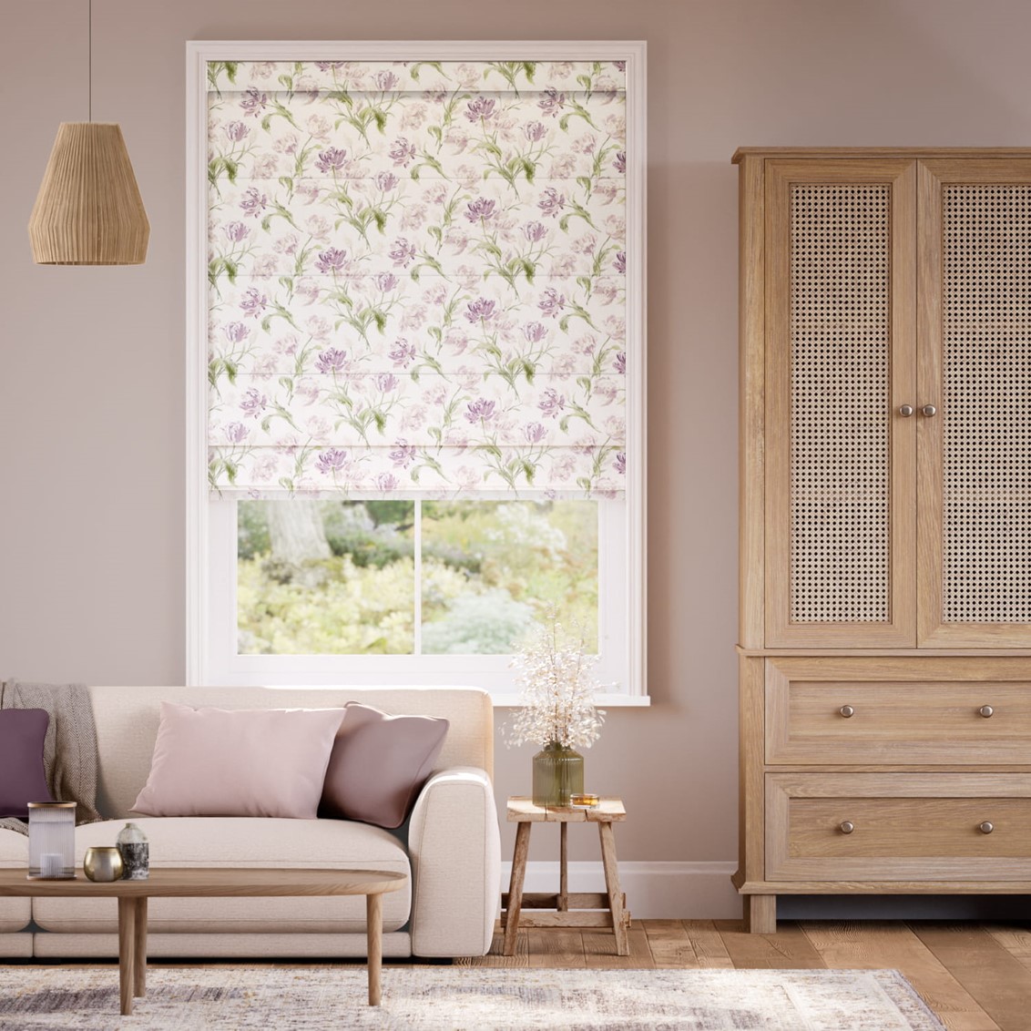 Gosford Grape  Roman Blind