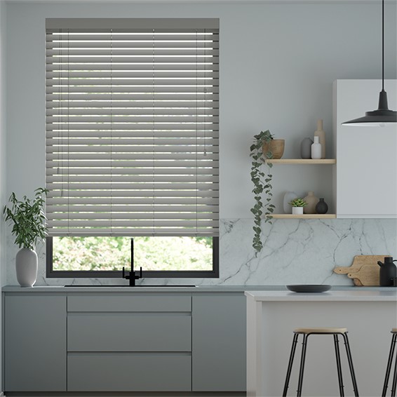 Granite Suave Faux Wood Blind - 50mm Slat