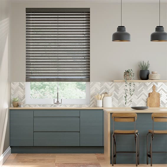 Graphite Grain Faux Wood Blind - 50mm Slat