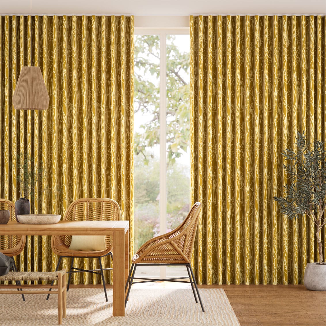 Grasses Mustard Curtains