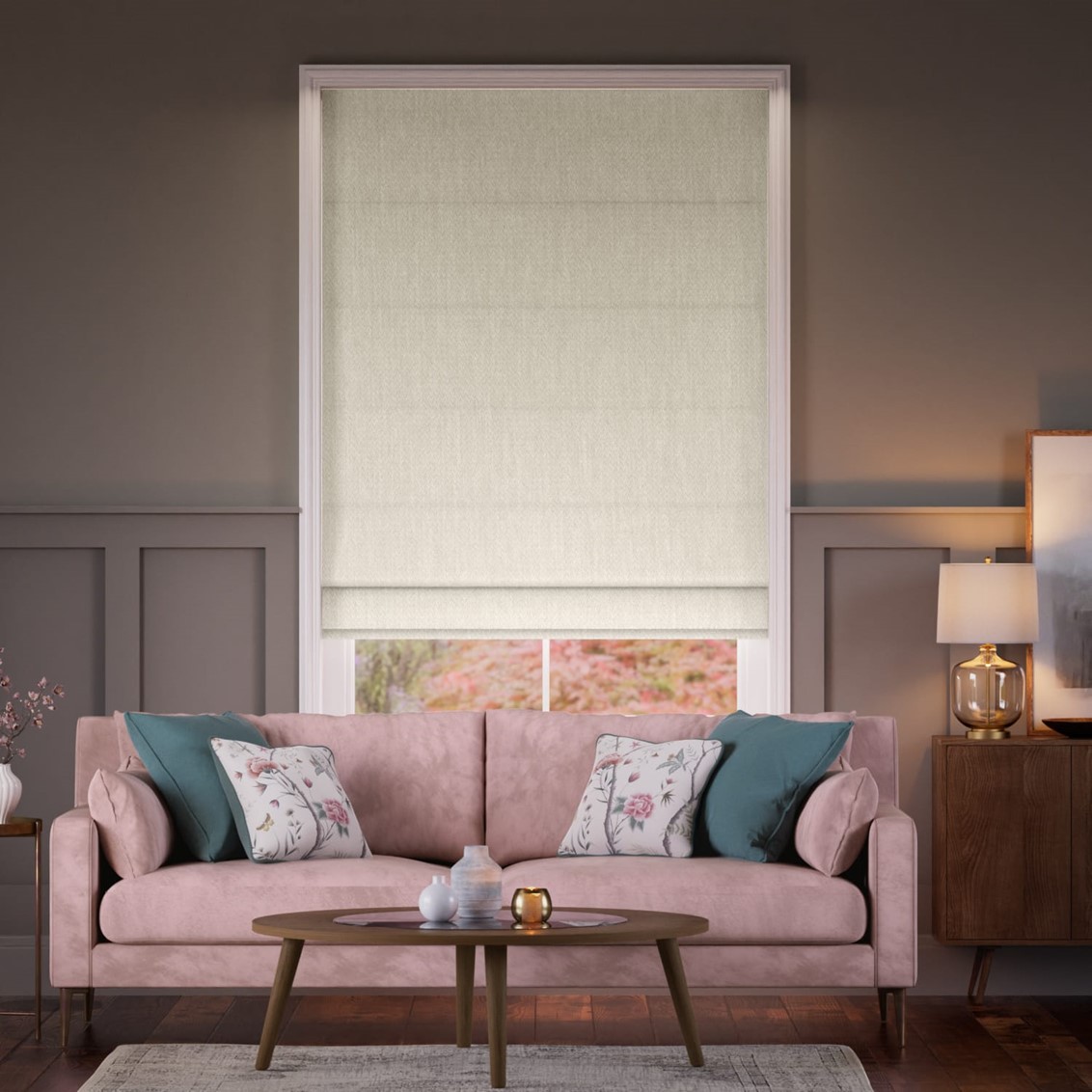 Grenada Blackout Lunar White Roman Blind