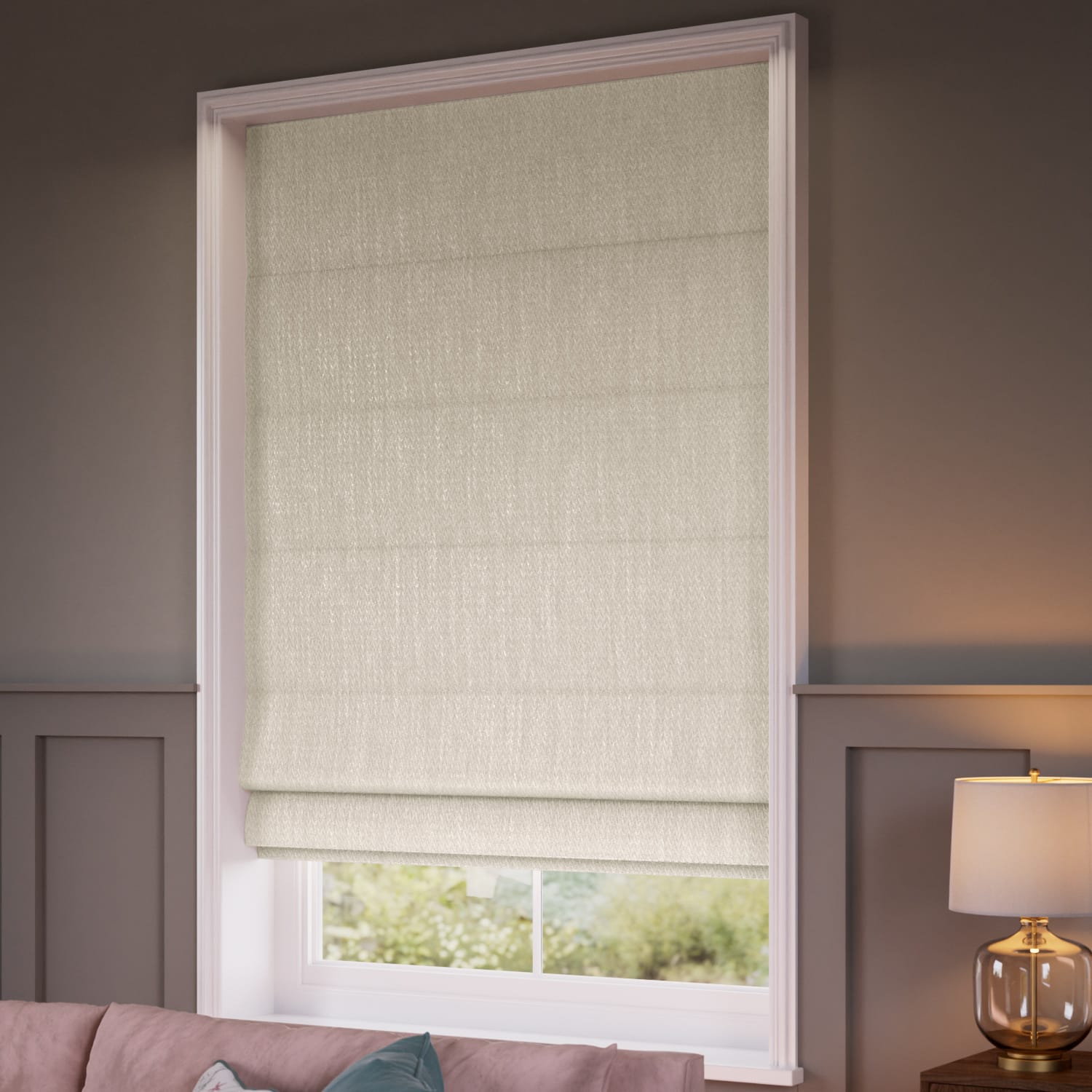 Grenada Blackout Lunar White Roman Blind