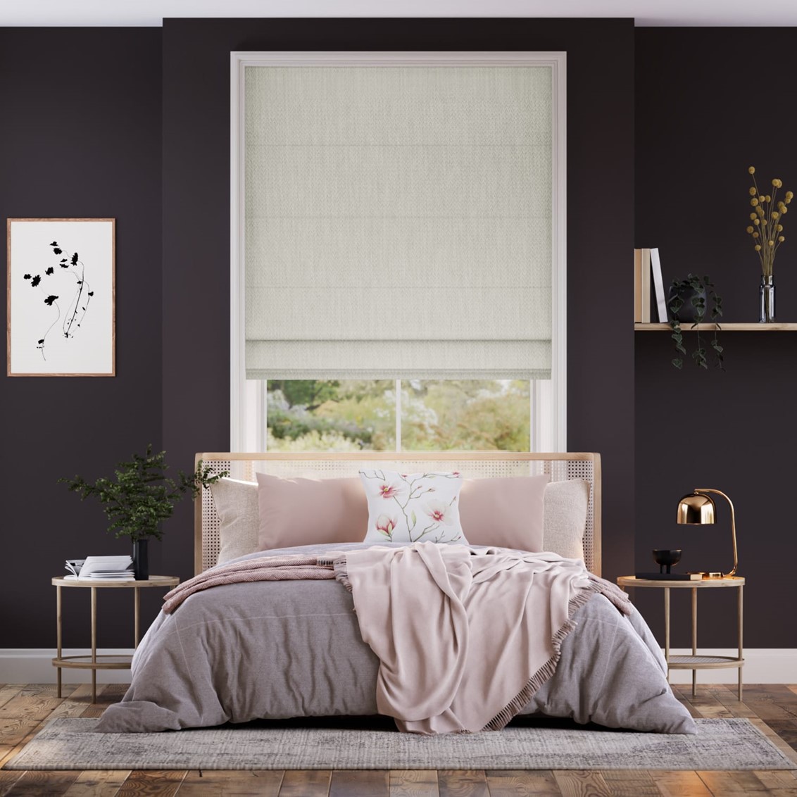 Grenada Blackout Platinum Roman Blind