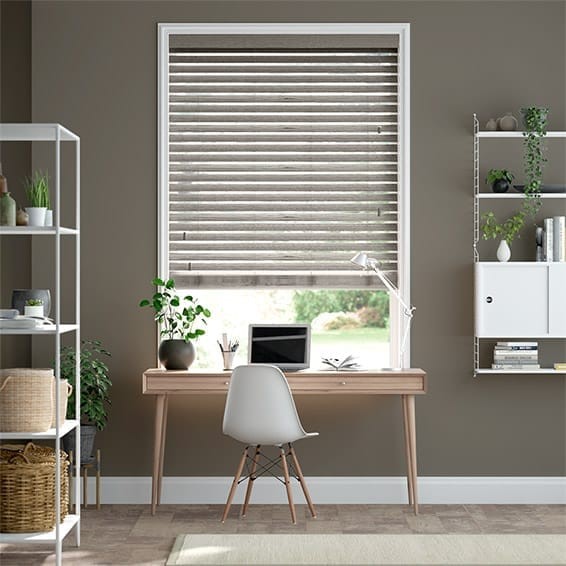 Grey Silver Grain Faux Wood Blind - 50mm Slat