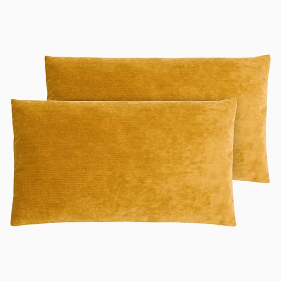Hackney Striped Velvet Mustard Cushion