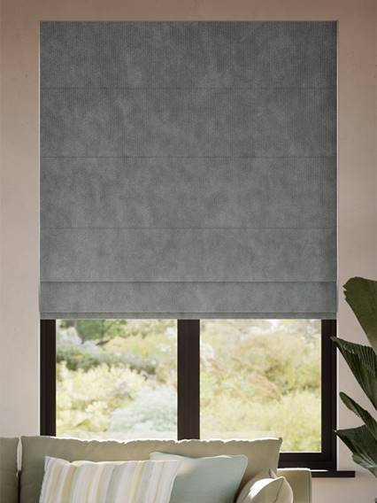 Hackney Velvet Fog Roman Blind thumbnail image