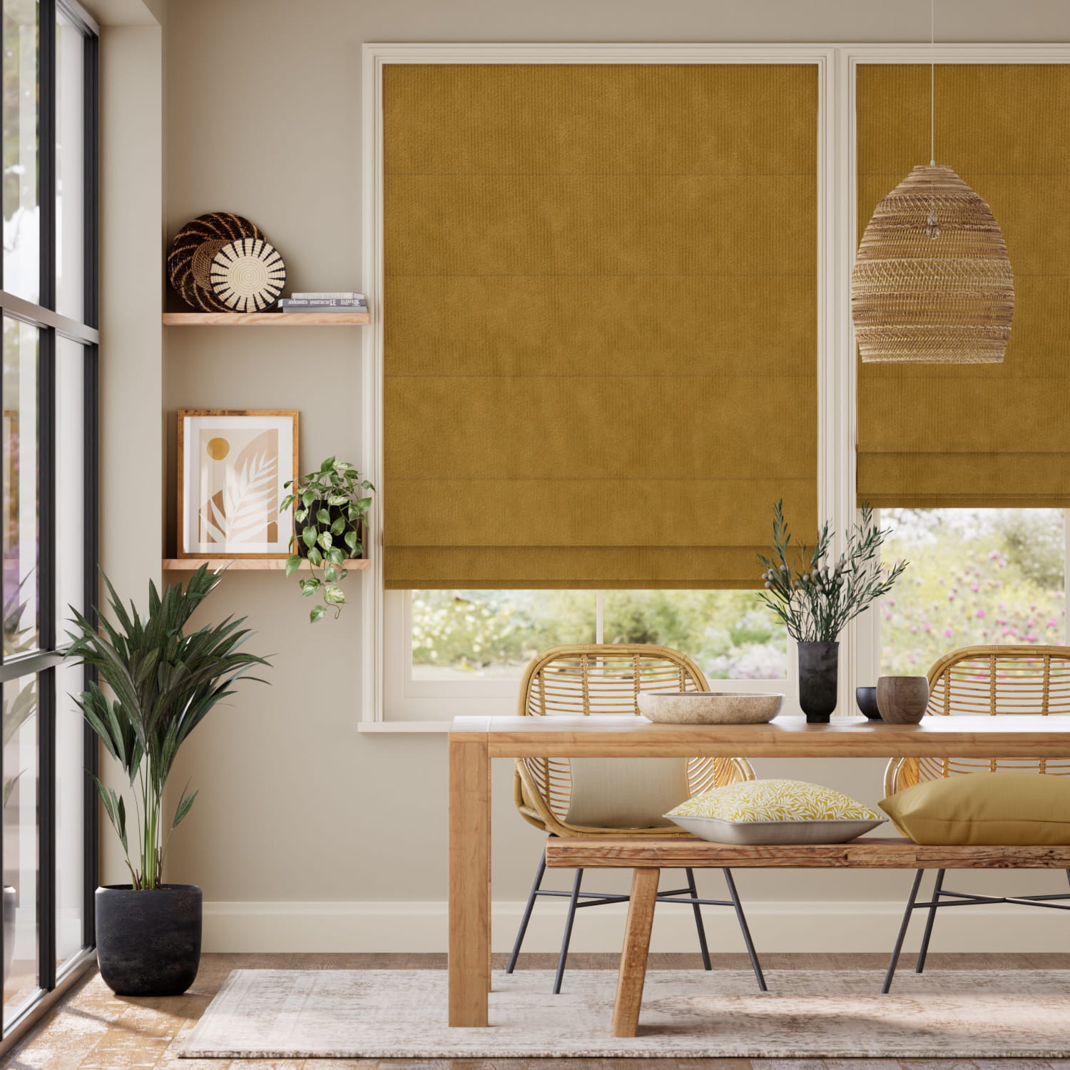 Hackney Velvet Medallion  Roman Blind