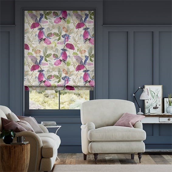 Hadley Linen Vintage Violet Roman Blind