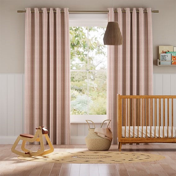 Hand Painted Stripe Rose Pink Curtains