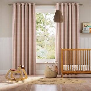 Hand Painted Stripe Rose Pink Curtains thumbnail image