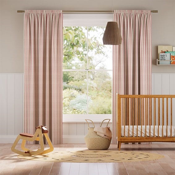 Hand Painted Stripe Rose Pink Curtains