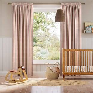 Hand Painted Stripe Rose Pink Curtains thumbnail image