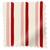 Hand Painted Stripes Rose Pink & Polka Red Roller Blind sample image