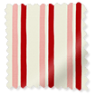 Hand Painted Stripes Rose Pink & Polka Red Roller Blind swatch image