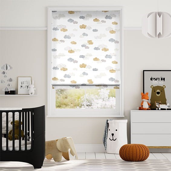 Happy Clouds Dawn Roman Blind