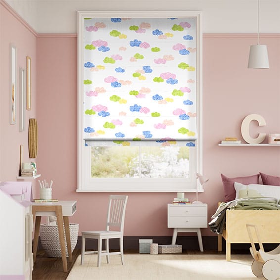 Happy Clouds Summer Brights Roman Blind