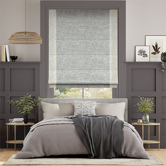 Harlow Woven Grey & Stone Roman Blind