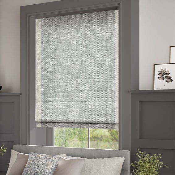 Harlow Woven Grey & Stone Roman Blind