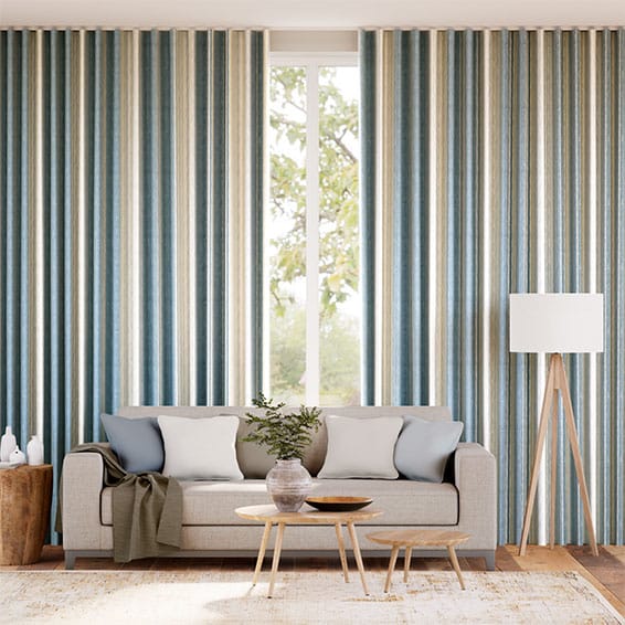 Harper Stripe Ocean Curtains
